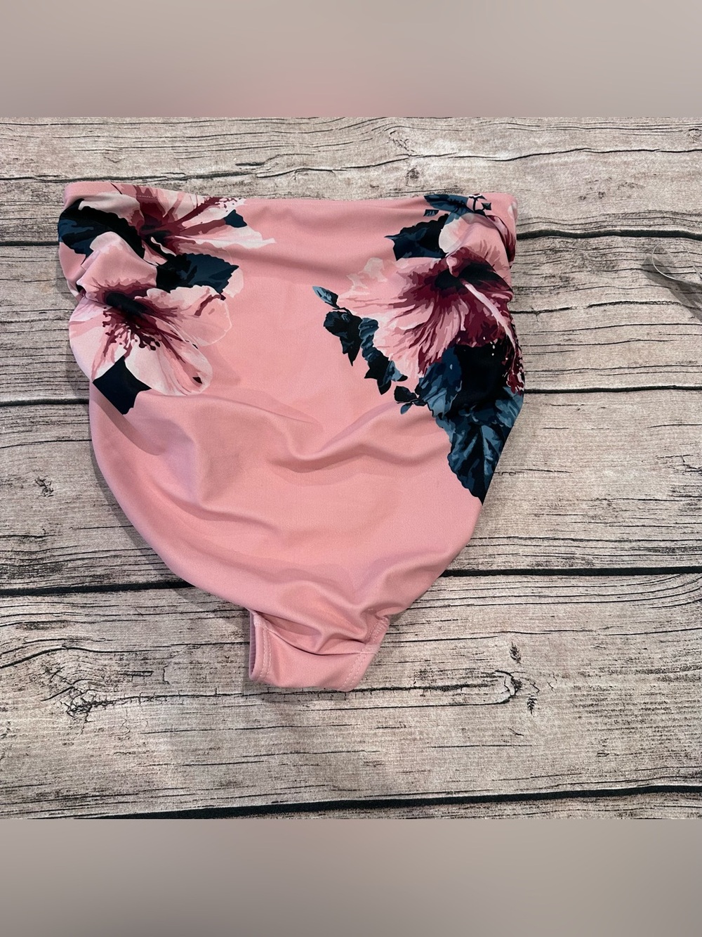 Albion Pink Floral High-Waist Rouched Bikini Bottoms Size Medium - Picture 8 of 8